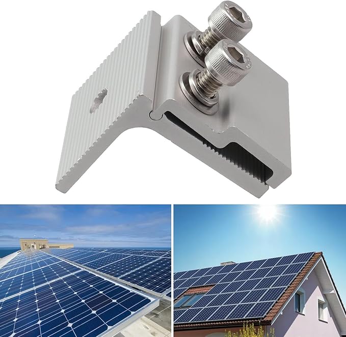 Standing Seam Roof Clamps Aluminum Standing Seam Clamp for Solar Panel Mounting Roof Seam Clamp Sheet Metal Bracket for Heat Cable, Rain Deflector, Snow Guard Attachment, 45x52mm(4pcs)