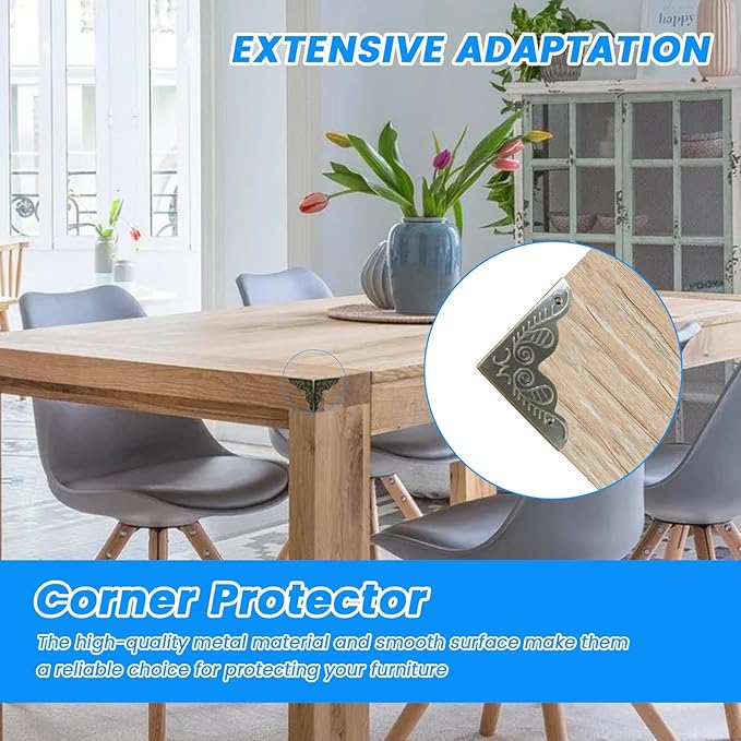 SDTC Tech 12 Pack Furniture Corner Protector 1" x 1" Antique Bronze Triangle Edge Decorative Metal Corner Guard for Storage Box Jewelry Case Cabinet Coffee Table Wooden Chest etc.