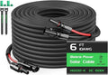 6FT Twin Wire Solar Panel Extension Cable, 10 Gauge PV Wire with IP68 Female & Male Waterproof Connectors, Flame Retardant Protective Sleeving and Dust Caps for Home, RV, Photovoltaic Systems