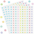2400 Pcs Small Sticker for Kids,Mini Flower Sticker Cute Paper Decals 10 Designs Self-Adhesive Stickers for Summer Party Envelopes Scrapbook Gifts DIY Supplies,0.5in（Morandi）