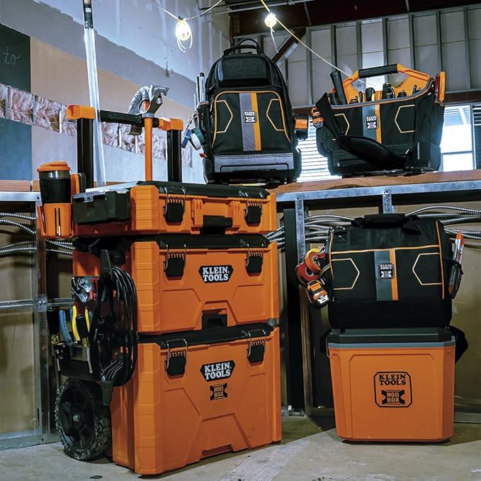 Klein Tools 62202MB MODbox Tool Tote, Part of the MODbox Mobile Workstation, 33 Pockets, Ample Tool Storage, Zipper Pocket for Small Items