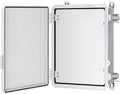Junction Box, IP67 Waterproof Plastic Enclosure for Electrical Project, Hinged Grey Cover, Includes Mounting Plate and Wall Bracket (Grey Cover with Inner Door, 14.6"×10.6"×5.9")