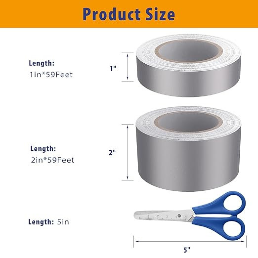 Faraday Tape Double Conductive Cloth Tape, with Conductive Adhesive for, Grounding, EMI Shielding, Wire Harness, Cable Interference Blocking (1in x 59 Feet+2in x 59 Feet)
