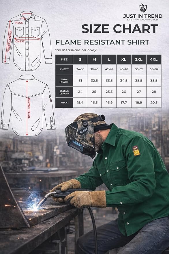 FR Welding Shirt – Flame Resistant, Fire Retardant, 100% Cotton, 7oz Lightweight