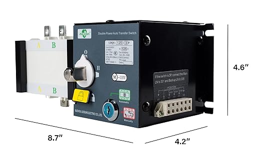 110V AC Automatic Transfer Switch 50/60HZ Dual Electronic Power Controller Electrical Type 3 Pole 63A