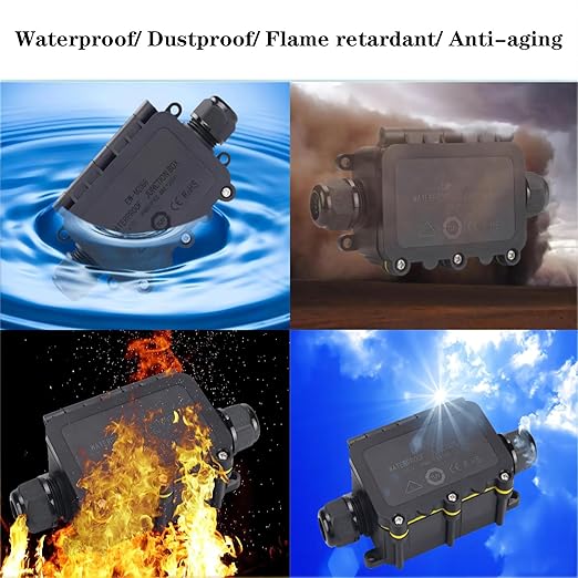 Outdoor Waterproof Junction Box Plastic，Outdoor Cable Electrical Box Waterproof ，Open Splice Underground Electrical Junction Water Proof Box，2 Way Wire Range 5-12mm Trailer Junction Box