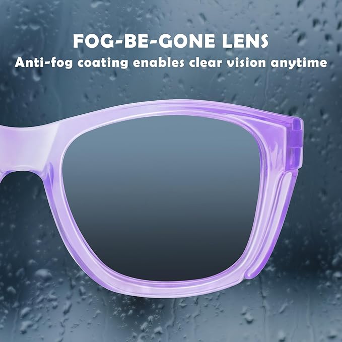 UKNOW Safety Glasses - Anti Fog Lenses - Eye Protection with Side Shields - ANSI Z87.1 Protective Eyewear - UV Protection