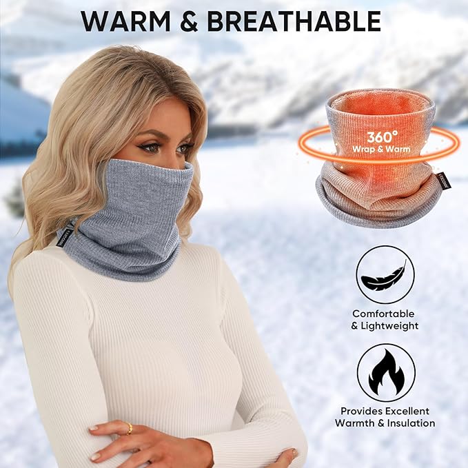 TICONN Neck Gaiter Face Cover Scarf, Neck Warmer Breathable Sun & Wind-proof for Skiing Fishing Hiking Cycling