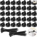 Magnetic Cable Zip Tie Mounts, 35 Pcs Magnet Bases with 200 Pcs Cable Ties, Multipurpose Wire Management Organizer for Desk PC Home Office, Adhesive-Free Cable Clips Holder