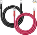 4AWG Battery Cable with 3/8" Terminals, 4 Gauge Pure Copper Inverter & Welding Wire with 3/8 inch Lugs Both Ends, UL, Power Inverter Wire Set for Automotive, Solar, Marine, RV (Red + Black, Each 4FT)