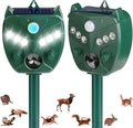 2 Pack 2026 Upgraded Solar Ultrasonic Animal Repellent Outdoor – Motion Activated Deer, Squirrel, Cat, Raccoon, Dog & Bird Deterrent with Multi-Frequency LED Strobe & Ultrasonic Sweep for Yard Garden