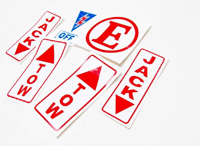 Vulcan Race Decal Pack SCCA, Battery Safety Off, Fire Extinguisher, Jack & Tow Up