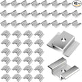 42 Pack Solar Panel Mid Clamps, Solar Panel Clamps Bulk, Solar Panel Bracket Aluminium Mounting Accessories for Solar Panel Mounting for Tin Roof, Flat Roof, Sheet Roof, Silver