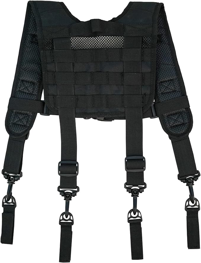 KUNN Tactical Police Suspenders for Duty Belt Harness Law Enforcement with Adjustable Strap and 4 Tool Belt Loops