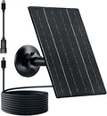 Zivif 4W Solar Panel for Security Cameras, 5V Solar Charger with Micro USB/USB-C Ports, IP65 Waterproof, 360° Adjustable Mount & 9.8ft Cable for Rechargeable Battery Cameras