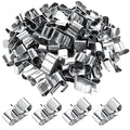 50 Pcs Trailer Wire Clips,Metal Cable Clips Stainless Steel Clips Solar Panel Wire Clip Double Wire Clips Trailer Wire Clamps for PV Wiring Boat Cable, Boat Trailer 22.5 mm/ 0.89 Inch