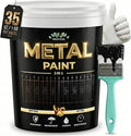 Metal Paint, 35 Fl oz Rust Preventive & Weatherproof Protective Coating, Black Paint for Metal Surfaces, Water-Based Matte Interior/Exterior Paint for Railings, Fences, Gates & Furniture