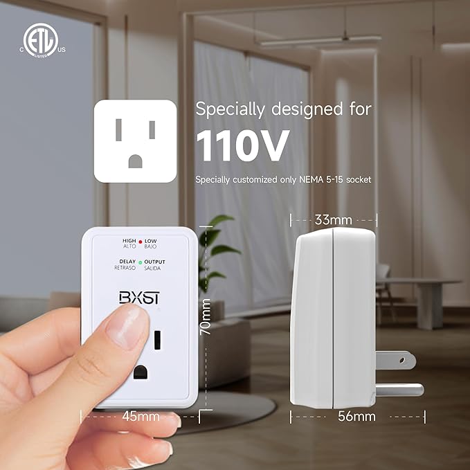 [ETL Listed] BXST Single Outlet Surge Protector for Refrigerator Voltage Protection Mini Wall Outlet Surge Protector Plug in for Computer/TV/PC 140J 1200W（2 Pack）