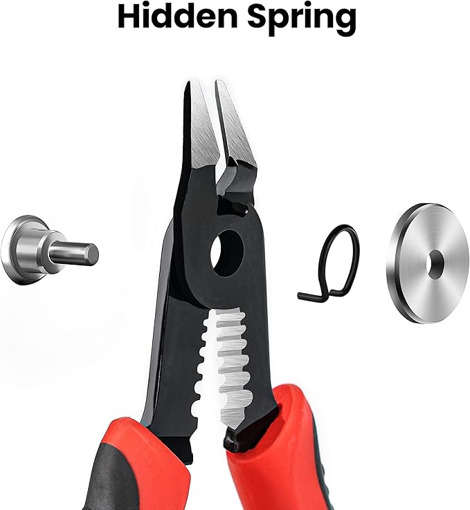 KAIWEETS Wire Cutters 6-Inch Flush Pliers with Supplementary Stripping, Cutting Pliers, Handy and Slim Diagonal Cutters, Sharp Snip
