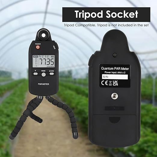 PAR Meter for led Grow Lights High Precision Quantum Sensor Par Light Meter PPFD Tester for Measuring Plants Photosynthetic Activity in 400-700nm Par Meter Light Lux Tester