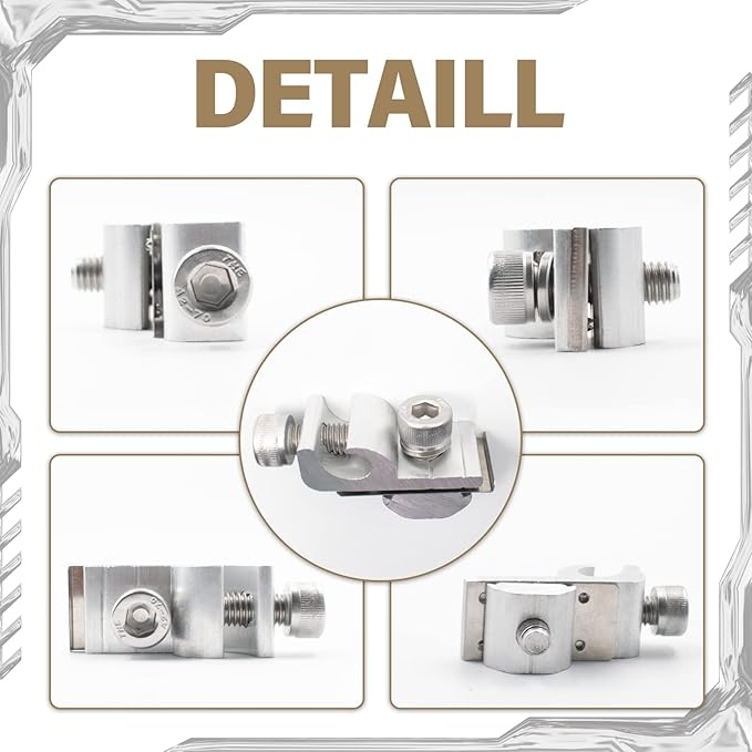 8 Pack Solar Panel Grounding Lugs Solar Panel Clamps Bonding Lug Solar Grounding Clip Mounting Clamp Panel Clamps