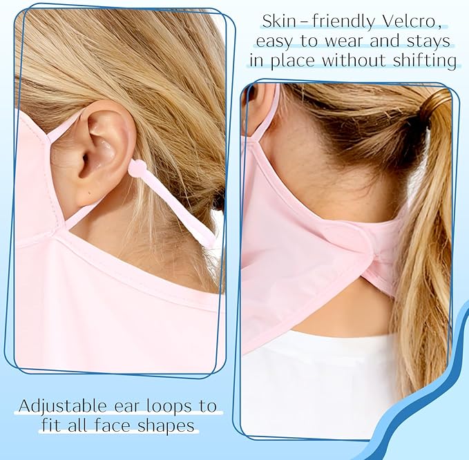 4 Pcs UV Sun Protection Face Mask and Neck Gaiter Scarf Cover UPF50+ Breathable Cooling Design for Summer Outdoor Activities