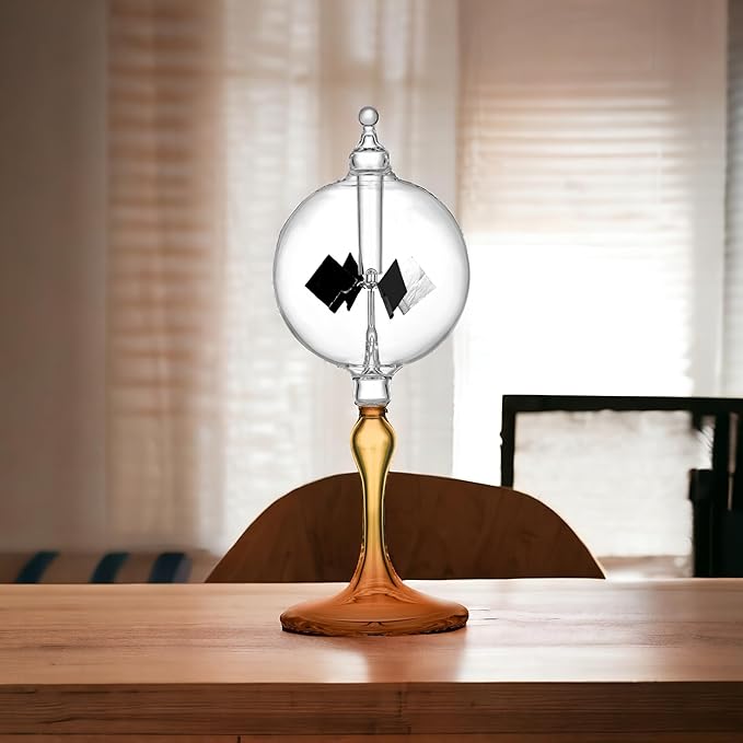Medium Orange Solar Power Radiometer Crookes Spinning Vanes Glass Windmill Gift Home Desk Decoration M