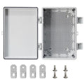 Waterproof Junction Box, Outdoor Electrical Box with Mounting Plate, ABS Plastic Engineering Enclosure Outdoor and Indoor Usage Project Box Gray Cover 11.8"x7.8"x6.6"