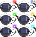 Kingdder 6 Pack Solar Light Replacement Top, 3 Inch Solar Lantern Replacement Lid with 600mah Rechargeable Battery, Waterproof Hanging Lamp Parts for Outdoor Patio Garden (Colorful Lights)