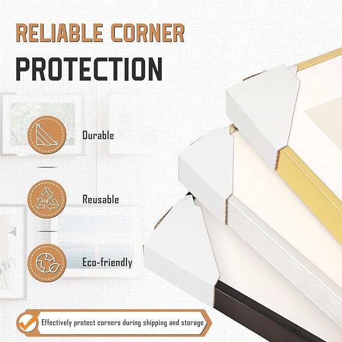Zipcase 120 Pack Adjustable Cardboard Corner Protectors, Fit 1”,1.5” and 2.2” Frames, Corner Protectors for Shipping, Cardboard Packing Corner, Packaging Edge Protector, Cardboard Shipping Corners
