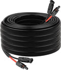 10 AWG Solar Extension Cable 50FT, Flexible Solar Panel Wire with Male to Female Connector Parallel Tinned Copper Wire for Solar Panel, Automotive, RV, Boat, Outdoors