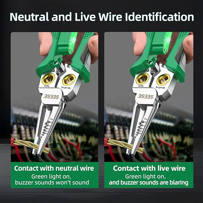 8-in-1 Wire Stripper Pliers: Compact Portable Multi-Function Electrician Tool - Wire Stripping/Wire Cutting/Wire Crimping for Circuit Repair, Outlet Installation & Professional Use
