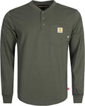 BOCOMAL FR Shirts 6oz Lightweight Flame Resistant Long Sleeve Henley Shirt Fire Retardant Workwear NFPA2112 CAT2