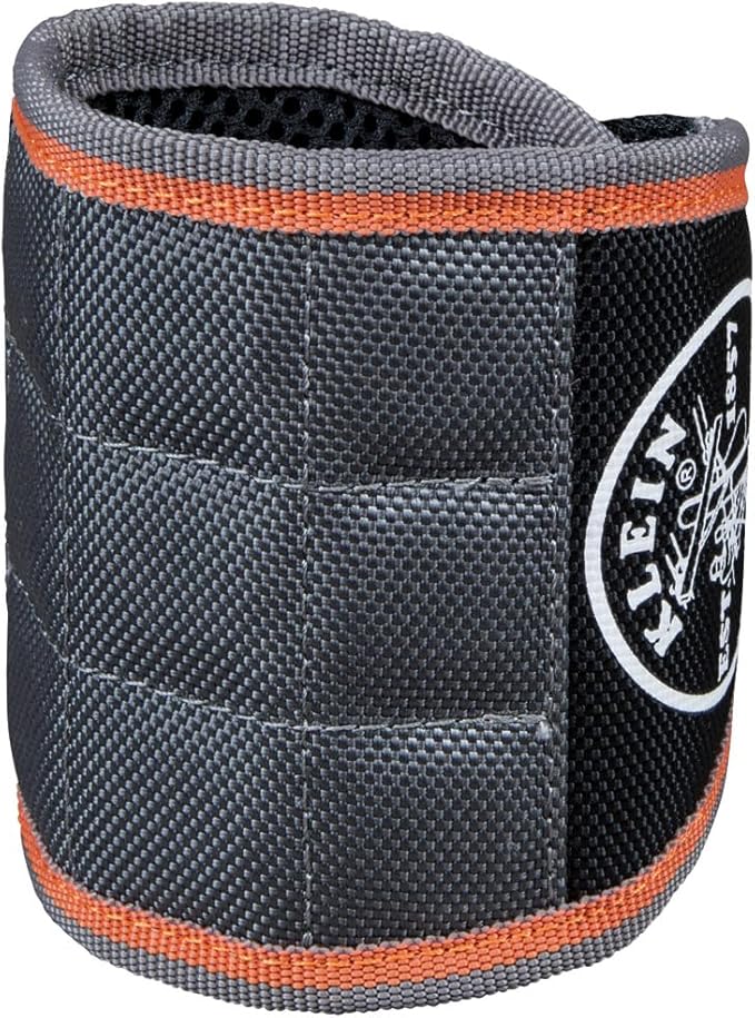 Klein Tools 55895 Magnetic Wristband, Tradesman Pro Tool Wristband Holds Wire Connectors, Screws, Nails, Drill Bits, With Breathable Mesh