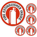 SmartSign Fire Extinguisher Inside Stickers | 2.75" x 2.75" Engineer Grade Reflective Labels with Aggressive Adhesive, Pack of 6