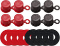 Ampper Top Post Plastic Battery Post Caps, Battery Post Terminal Cover Insulator Protector W/Washers for Car, Vehicle, RV and Boat (Cap, 4 Sets)