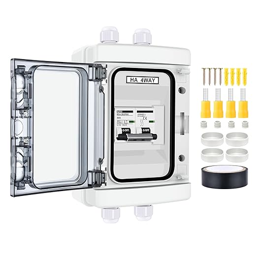 RICH SOLAR 80 Amp Outdoor Circuit Breaker Box 2 Poles Solar Isolator Disconnect Switch DC AC 400V
