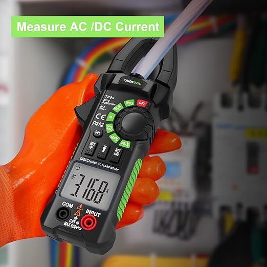 Digital Clamp Meter Multimeter Tester T-RMS 6000 Counts, Auto-ranging Voltage Amp Tester with NCV Measures AC/DC Voltage, AC Current, Resistance, Capacitance, Continuity, Diode