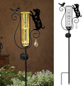 Outdoor rain Gauge Accurate Outdoor rain Gauge Garden rain Gauge with Black Dog and Bird Solar Light Stake Decorative rain Gauge for Garden Patio Lawn with Large Numbers 37 in Tall