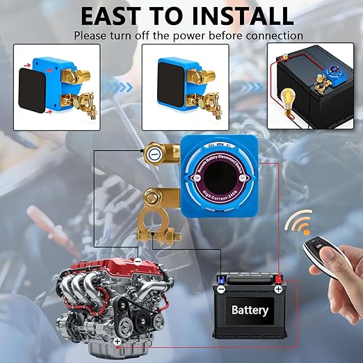 Remote Battery Disconnect Switch 12V 240A, Upgrade Battery Kill Switch for car 12V 240A, with Led Voltage Display, Prevent Battery Drain, Remote Battery Kill Switch for Car, Truck, RV