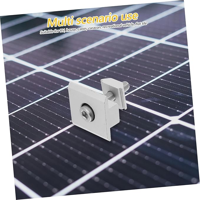 4pcs Solar Panel Mounting Hardware Aluminum Alloy Mid Clamps Solar Panel Bracket Mounting Clips for Flat Roof