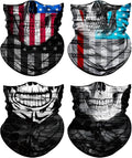 4Pack Neck Gaiter for Men Women Face Cover Mask Head Wrap Balaclava Headwear Bandana Headband Magic Scarf