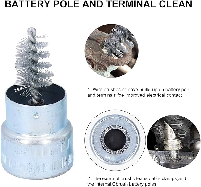Car Battery Cleaner,10pcs Terminal Cleaning Brush Car Battery Post Dirt and Corrosion Clean Hand Clean Tool Battery Terminal Cleaners for Car Marine Battery