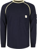 BOCOMAL FR Shirts for Men Crew Neck Long Sleeve 5.5oz Light Weight Flame Resistant/Fire Retardant Clothing Shirt