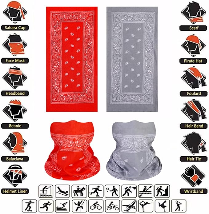 Neck Gaiter Masks Tube Scarf,Seamless Bandanas Buffs Gators,Ourdoor Face Mask Face Covering Multi Headwear