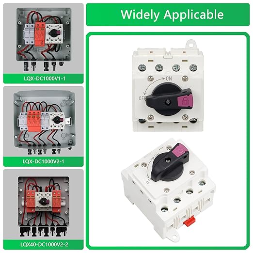 Solar Isolator Disconnect Switch 32A DC 1500V 4 Poles Circuit Breaker for Solar PV System, Rvs and Homes(DIN Rail Mount, Lockable)