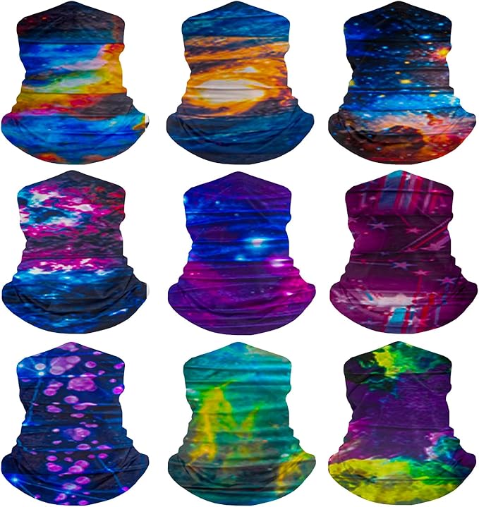 9Pcs Headwear Neck Gaiter for Women Balaclava Tube UV Face Mask Headband Men Ski Cooling Warm Bandanas Wrap Pack
