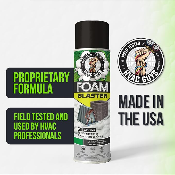 Leak Saver Foam Blaster AC Coil Cleaner for AC Unit 24-Pack | No Rinse Formula for Evaporators & Condensers | Neutral Citrus Scent