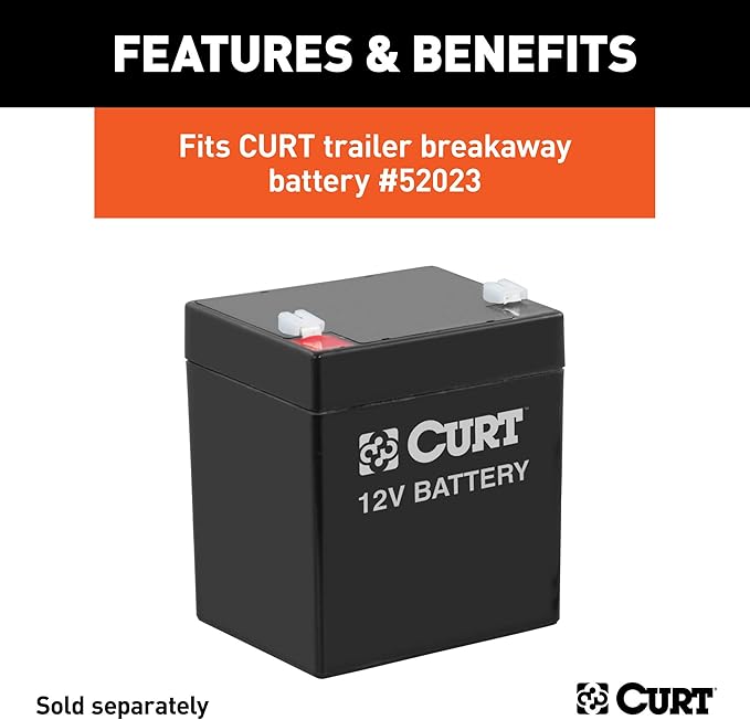 CURT 52022 6-Inch x 5-1/2-Inch x 3-1/4-Inch Lockable Trailer Breakaway Battery Case