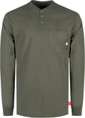 KONRECO FR Shirts for Men Long Sleeve 7oz Cotton Flame Resistant/Fire Retardant CAT2 Henley Shirt